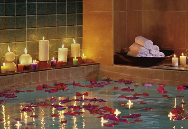 bathroom burning candles