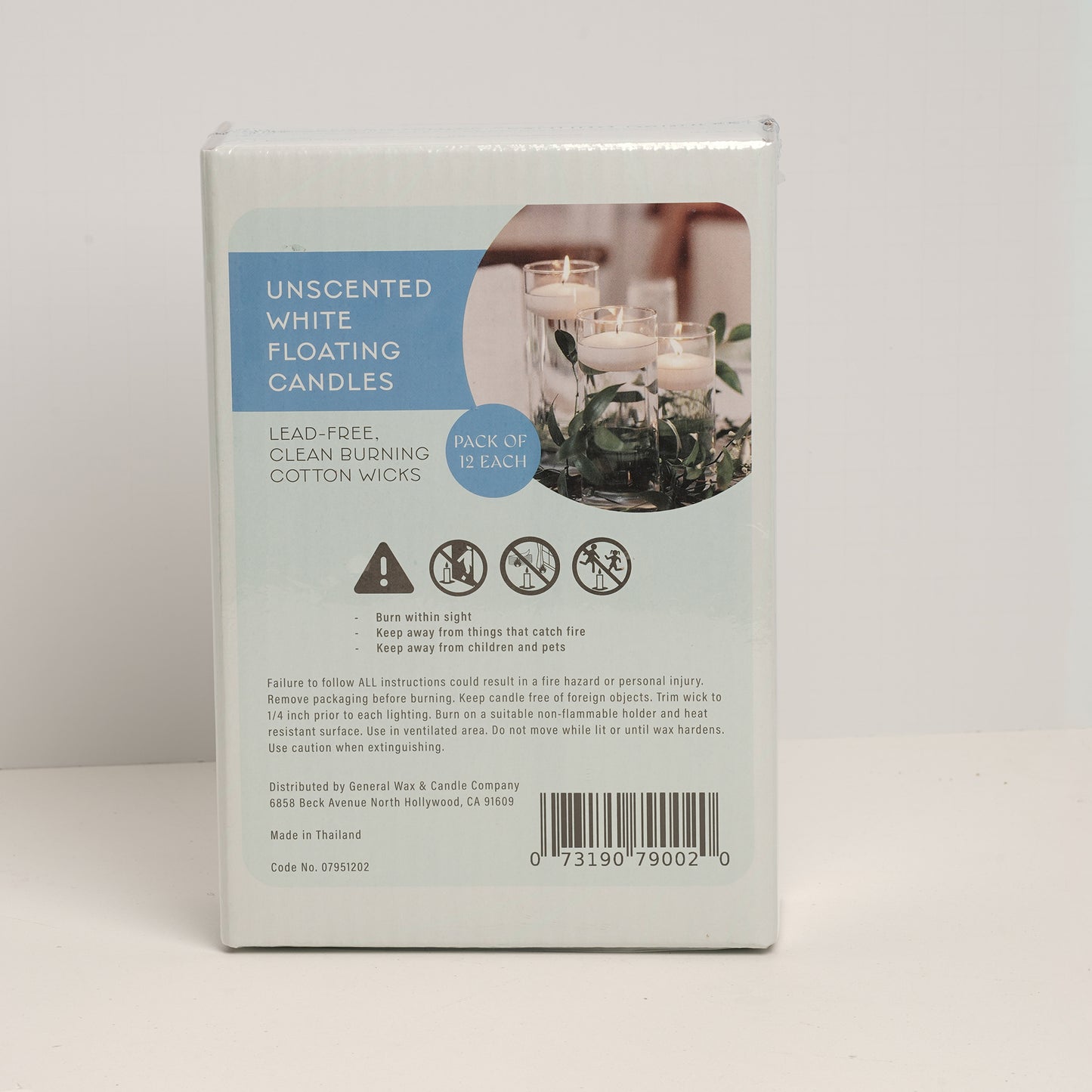 3 inch round white floating candles in bulk pack