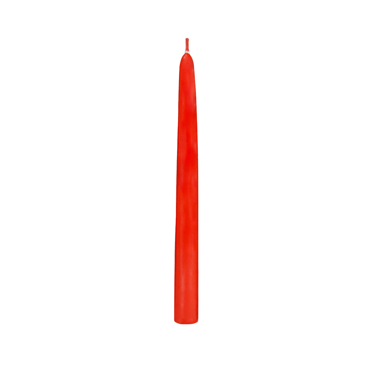 A collection of 10-inch taper candles in various solid colors, including black, green, orange, blue, pink, purple, red, white, and yellow.