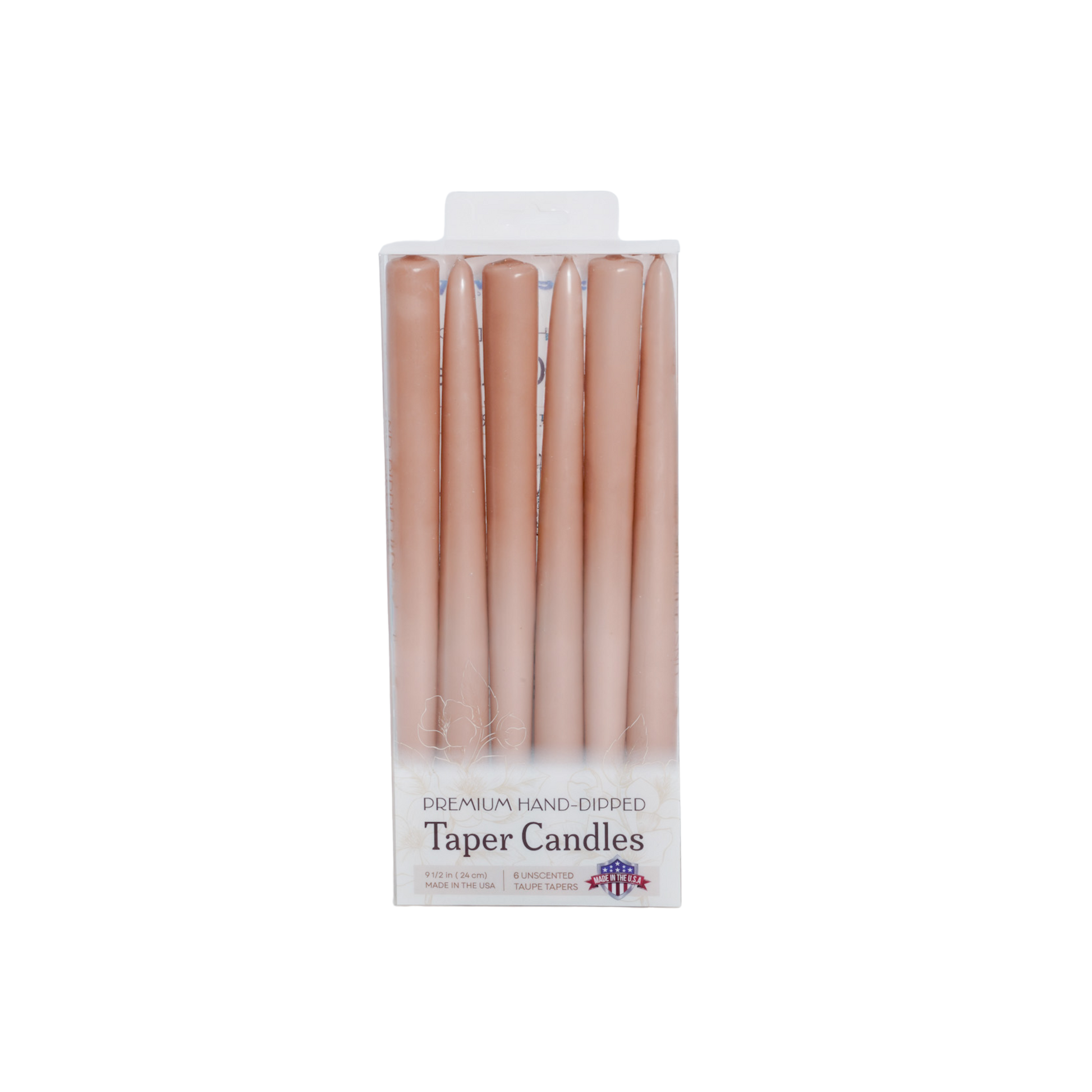 10 inch Taupe Taper Candles