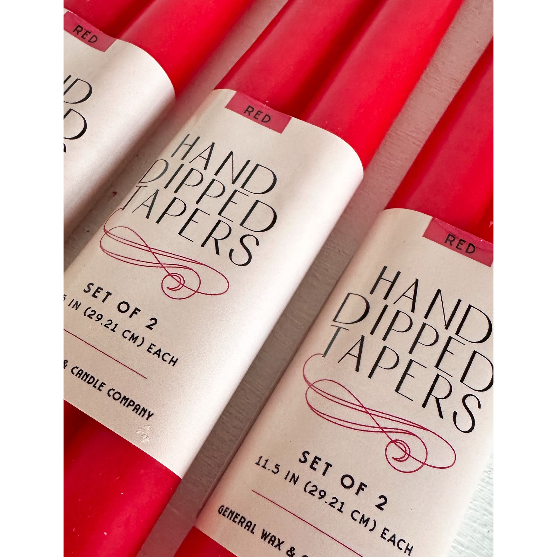 12 inch red taper candles connected wick