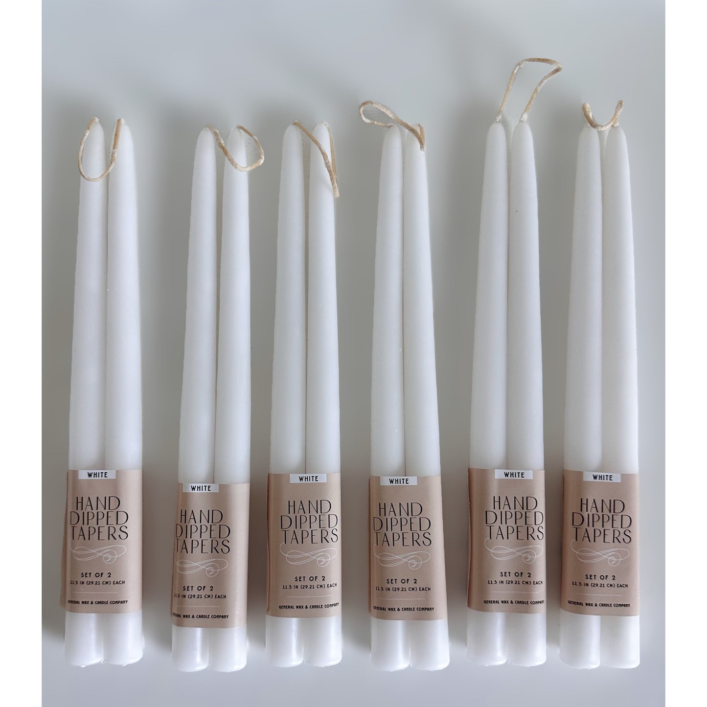 12 inch white connected wick taper candles