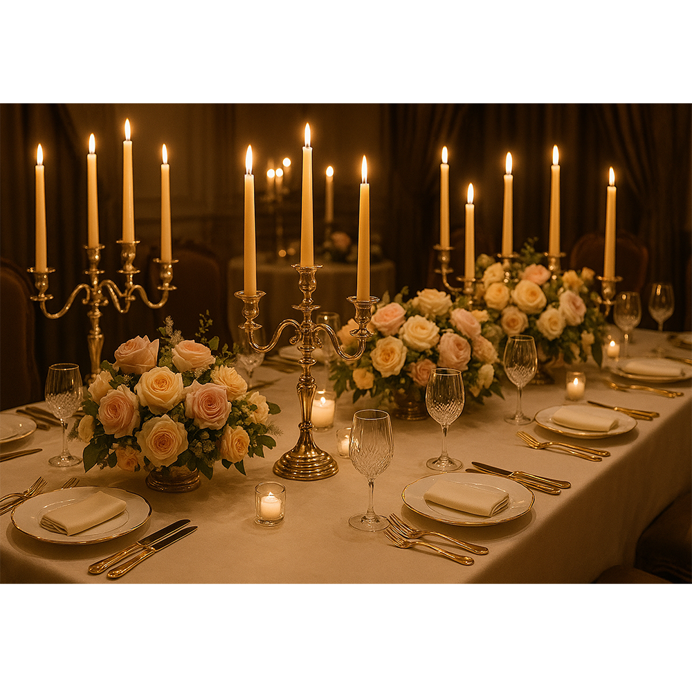 Long-burning white taper candle 10 inch for ceremonies