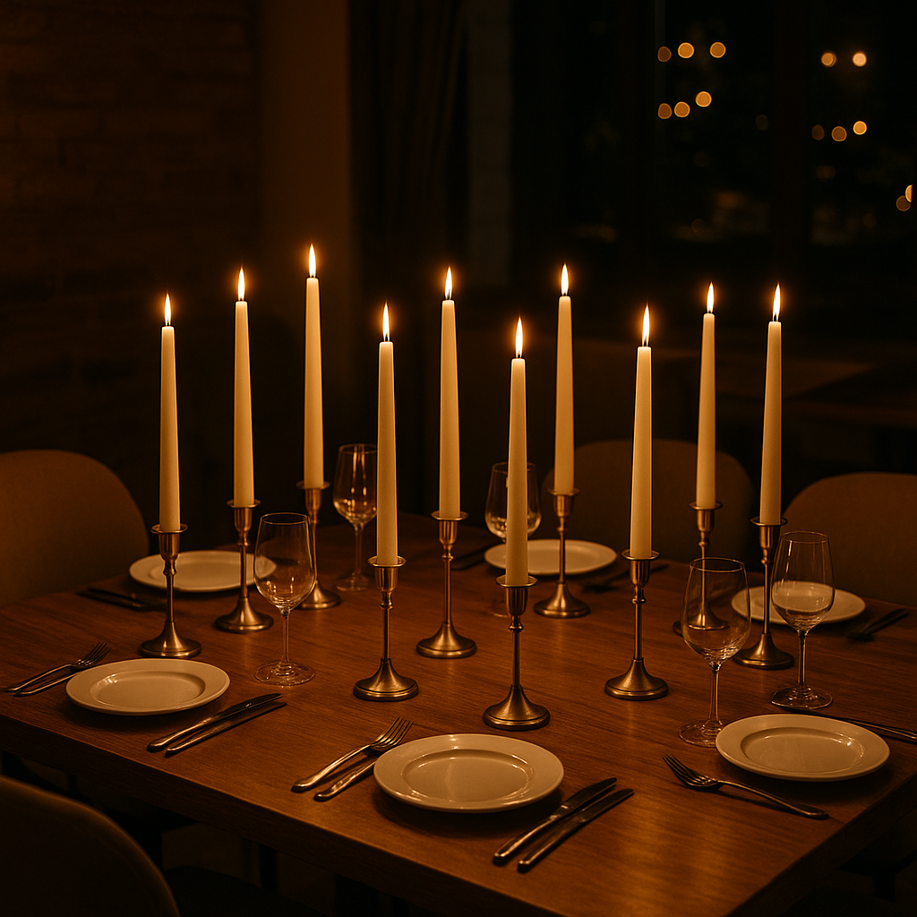 Ivory taper candle 12 inch for weddings and events