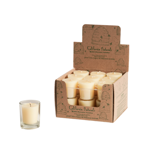 BEESWAX TAPERED VOTIVE CANDLE
