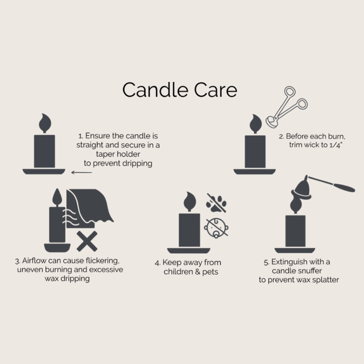 CANDLE CARE TAPER CANDLES