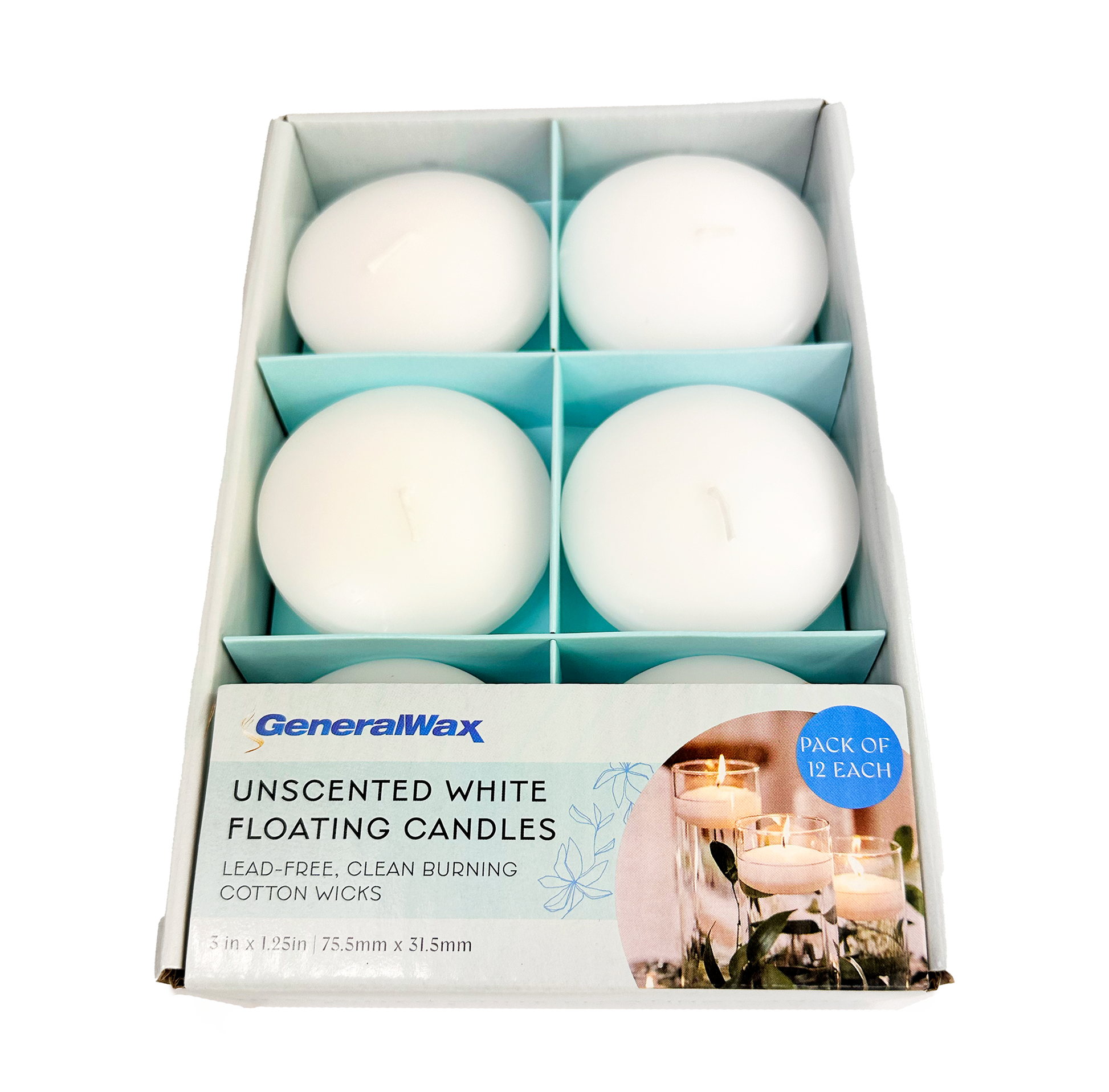 White decorative floating candles