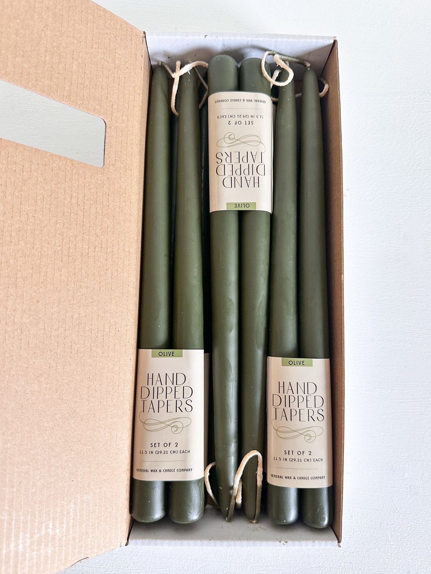 Olive Taper Candles – Connected Wick