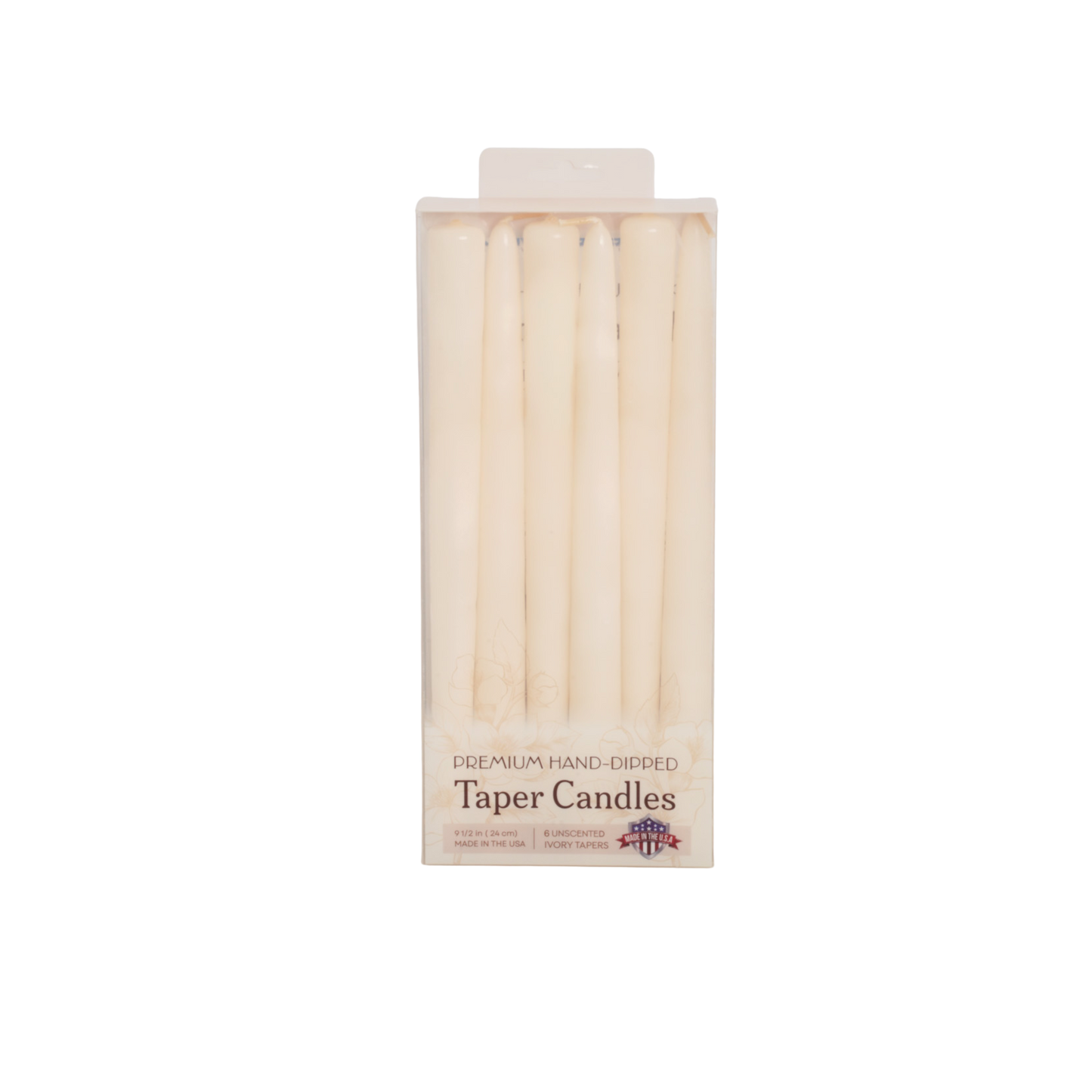 Ivory Taper Candles Premium 10 inch Unscented