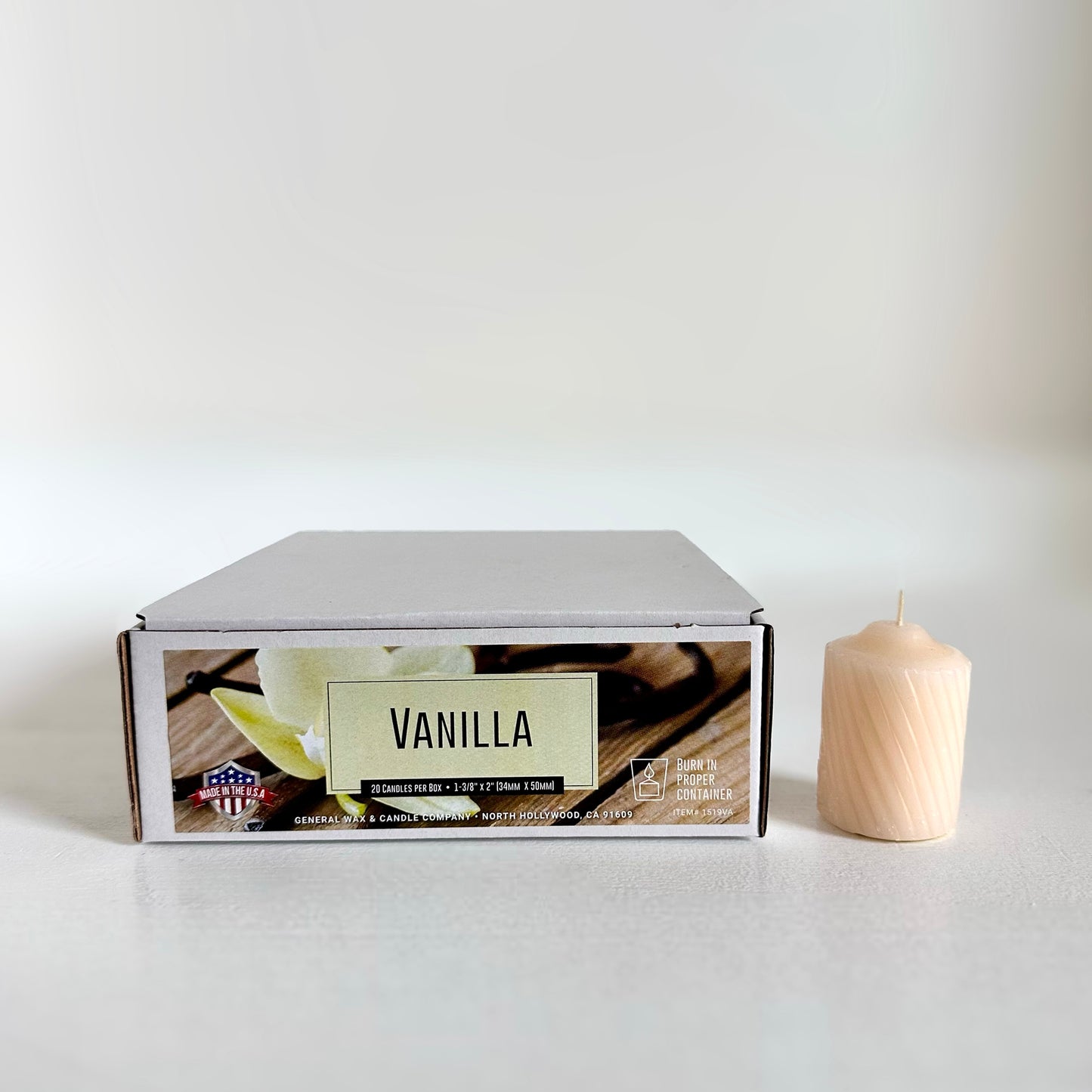 Ivory vanilla scented votive candle