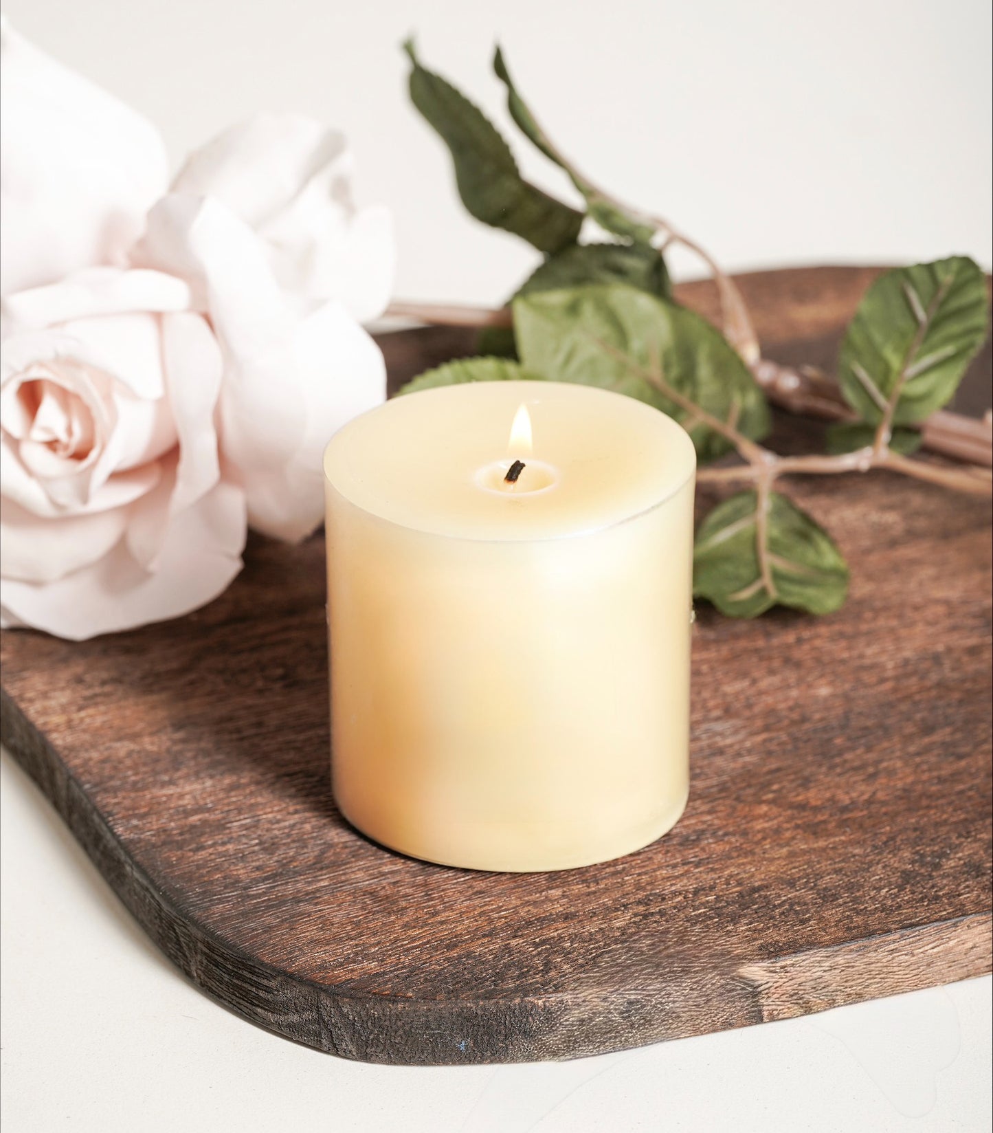 beeswax pillar candle