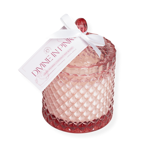 divine in pink jar candle