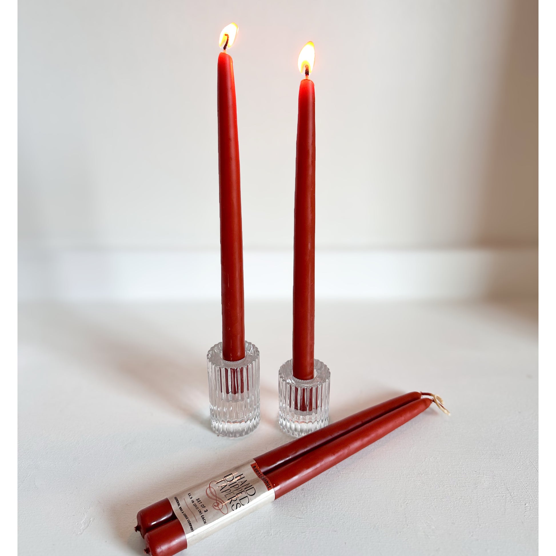 dripless 12 inch burgundy taper candles connected wick