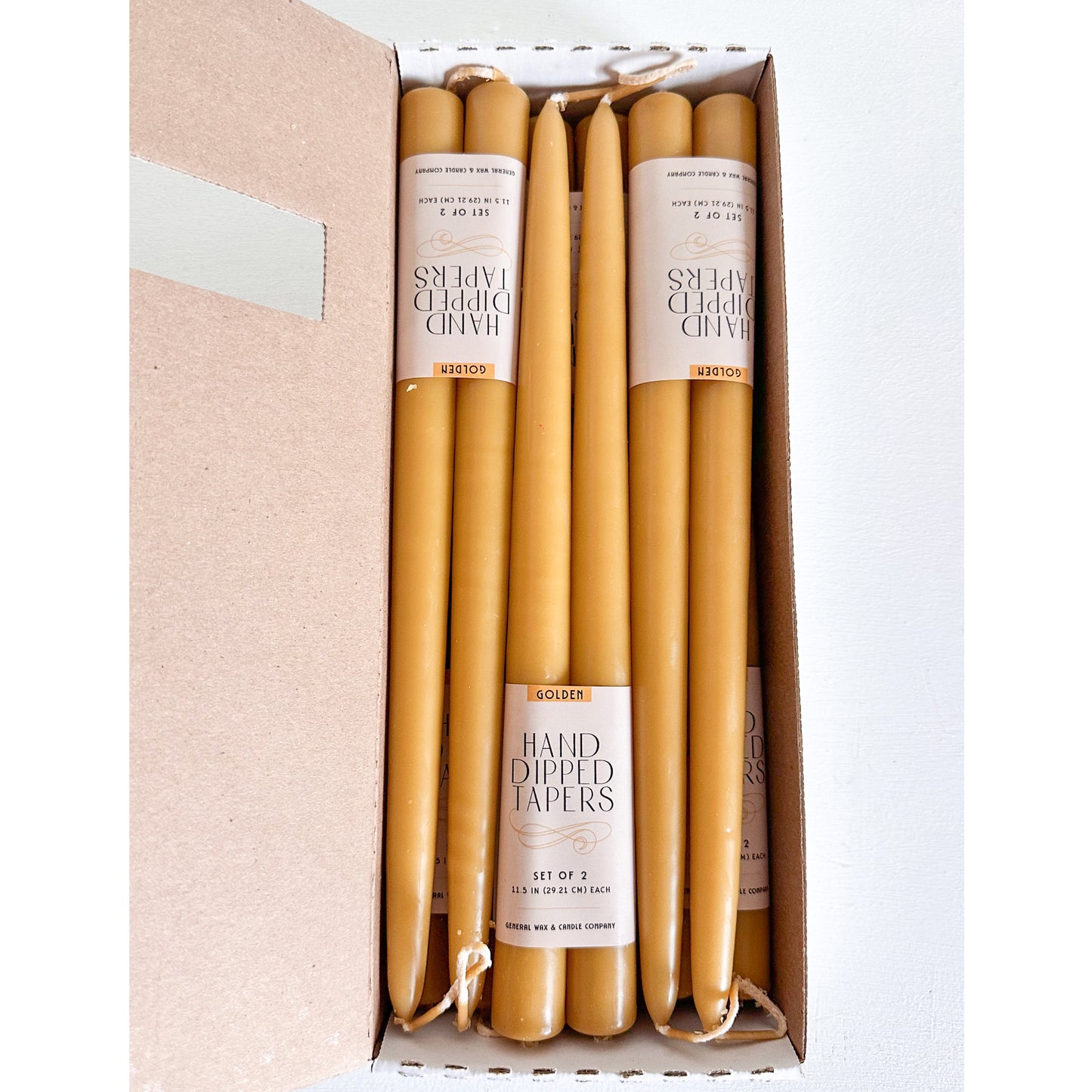 dripless golden taper candles for elegant decor