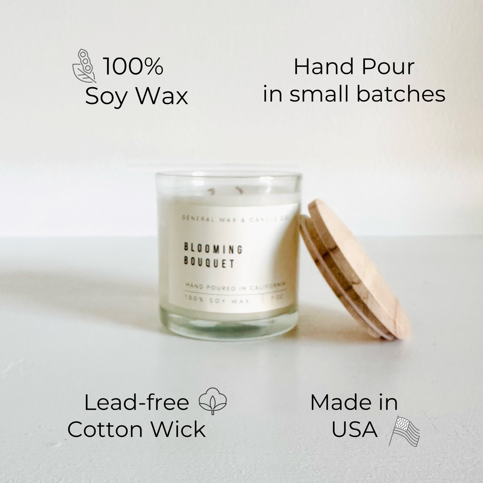 natural soy candle jar blooming bouquet