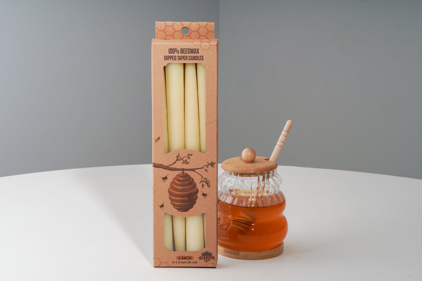 pure beeswax taper candles