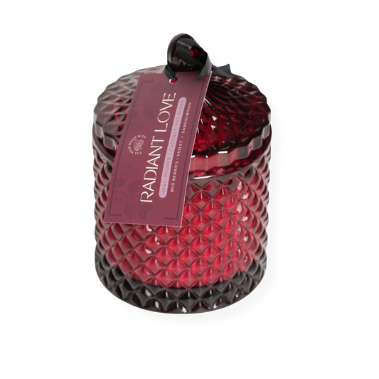 radiant love soy jar candle