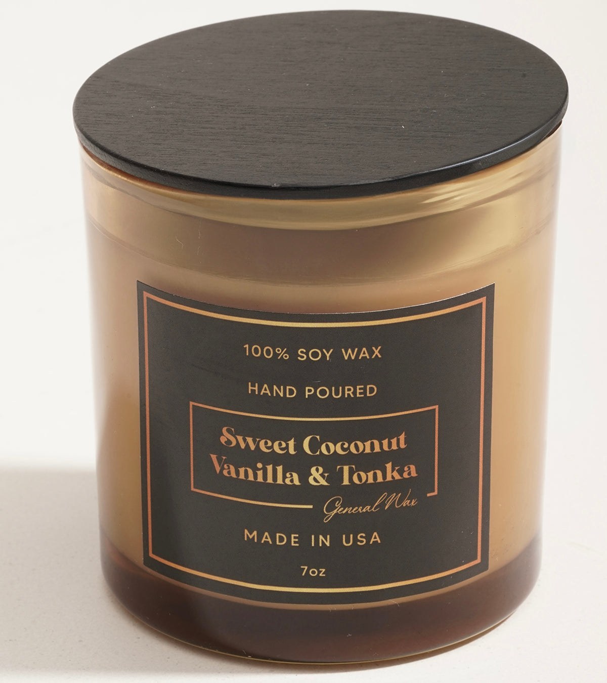 sweet coconut vanilla tonka soy candle in a jar