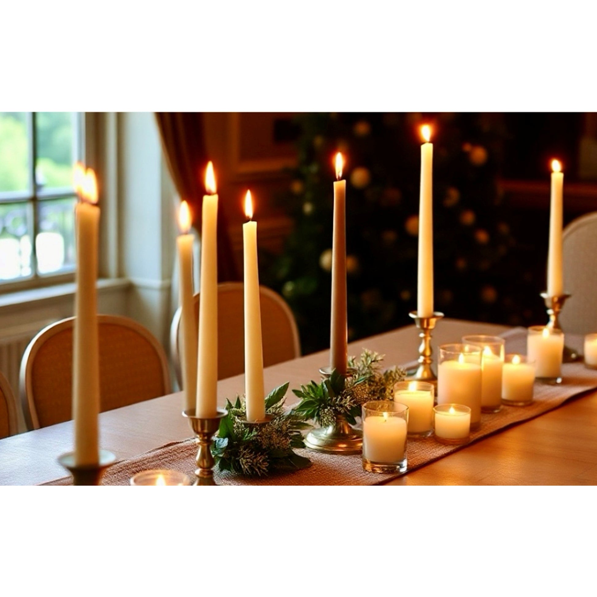 taper candles on the table