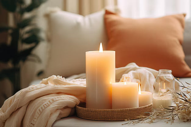 Candles and boho decor