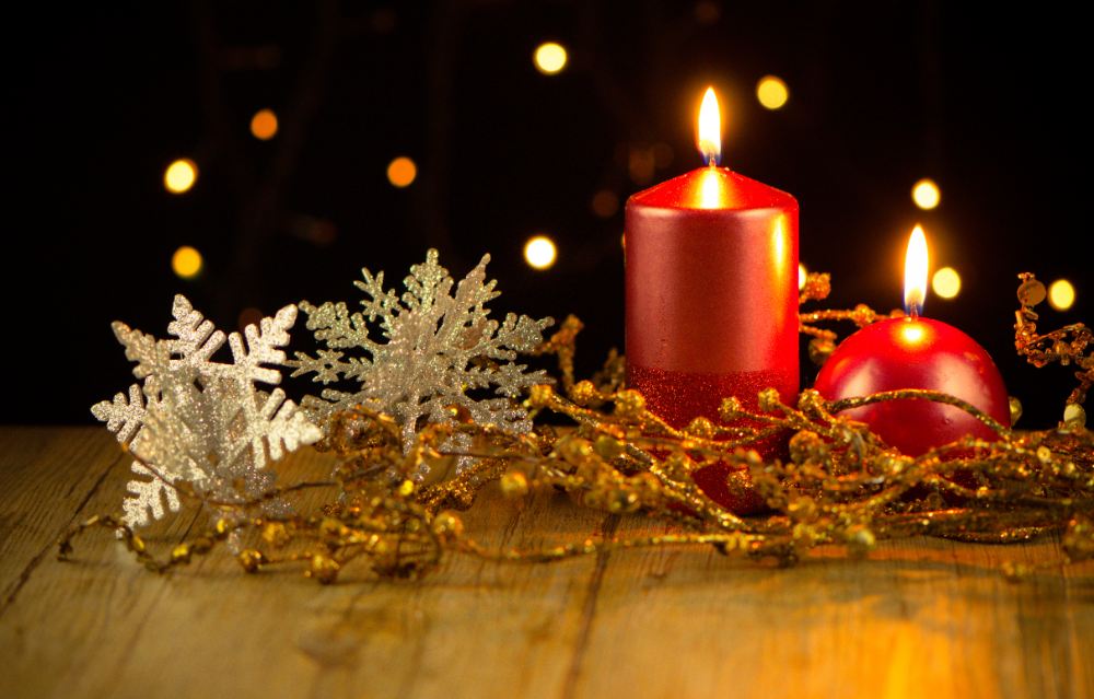 Glow up your holidays. Christmas decor with candles