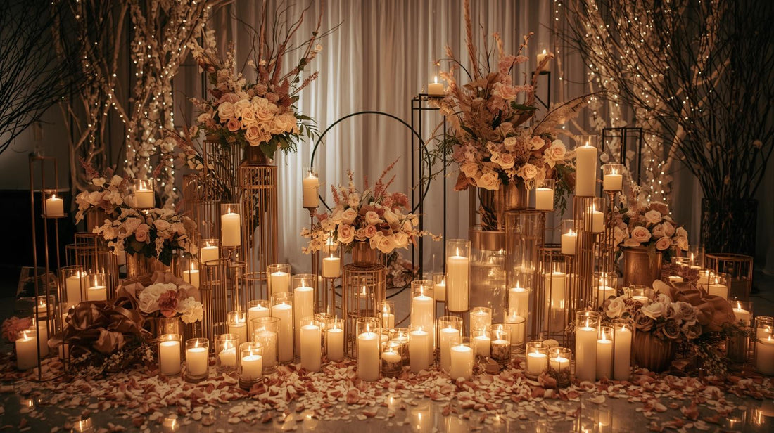 Creating a romantic look with candles for wedding ceremony 