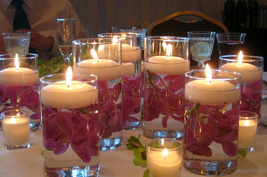 DIY floating candle centerpiece