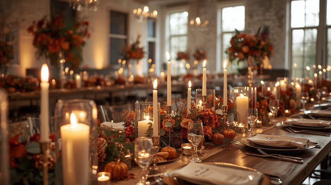 Elegant fall wedding decor ideas with candles that shine 