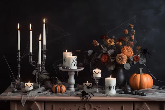 Halloween decor with candles