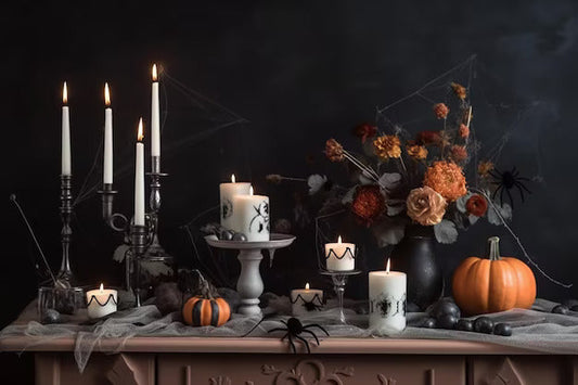 Halloween decor with candles