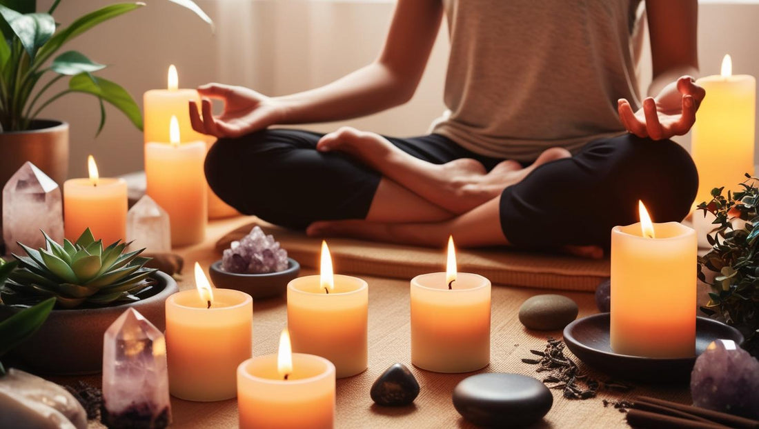 Meditation for anxiety with aromatherapy candles