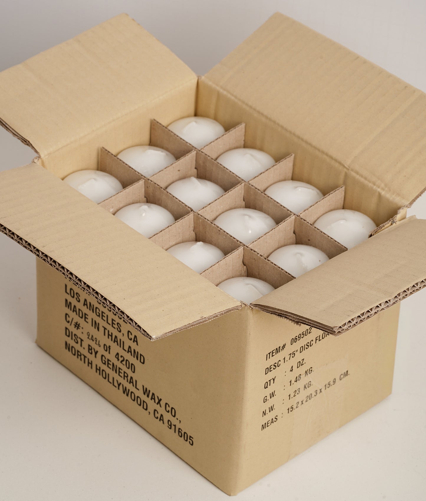 Round white floating candle for weddings