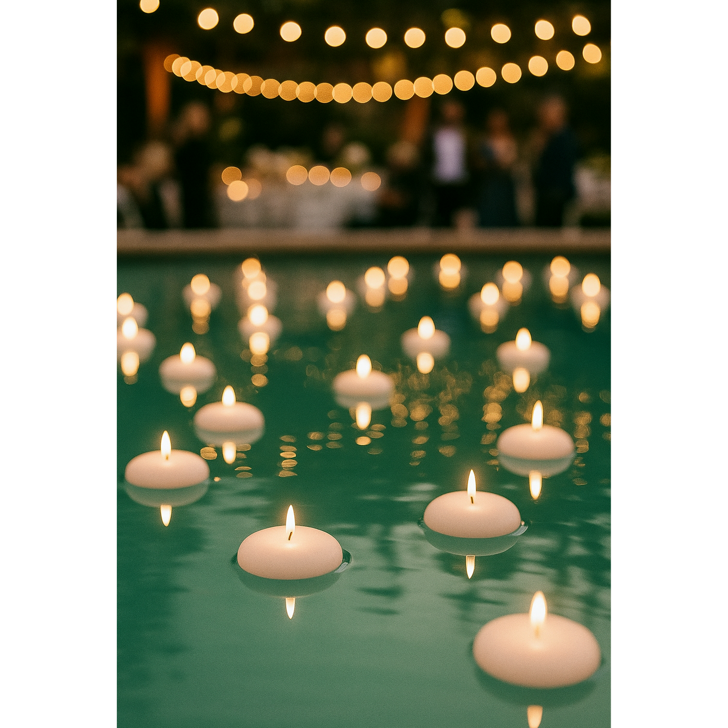 White floating candles for weddings and romantic décor