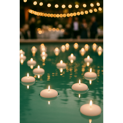 White floating candles for weddings and romantic décor