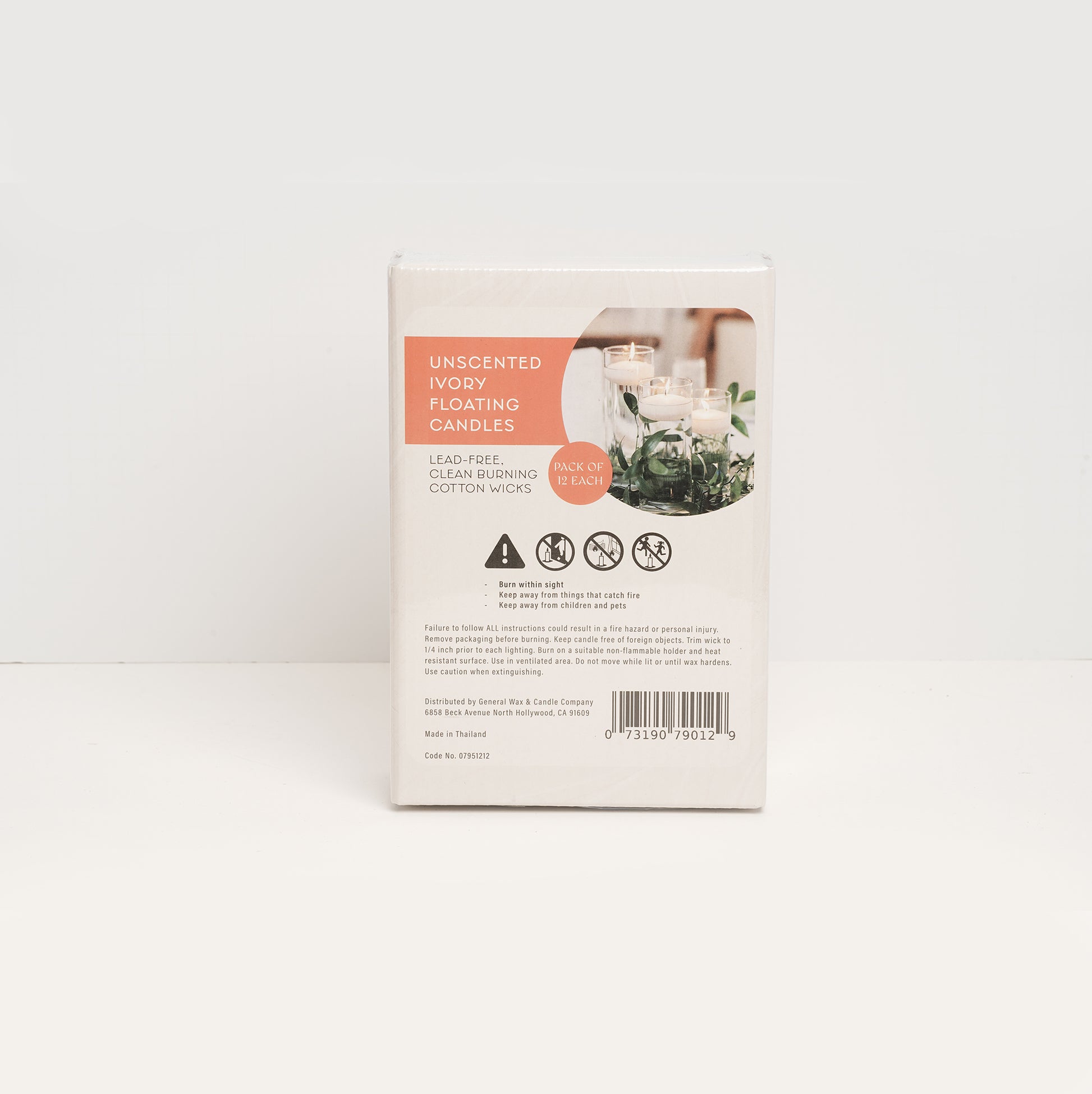 3 inch round ivory floating candles in bulk pack