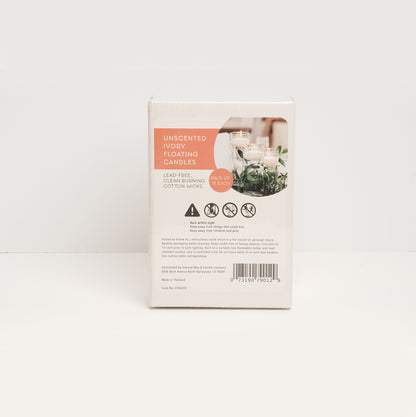 3 inch round ivory floating candles in bulk pack