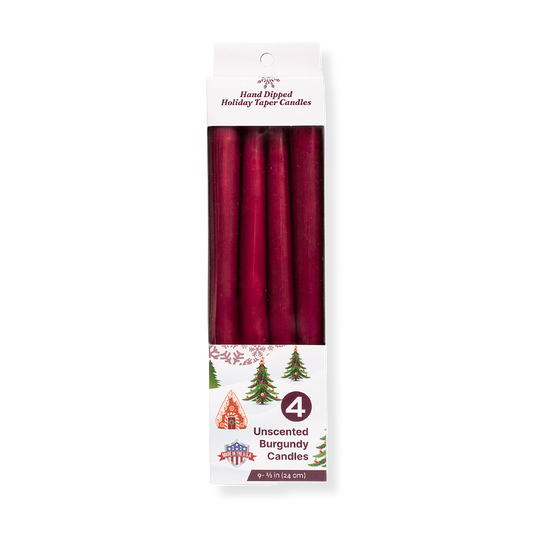 10 inch Burgundy taper candles