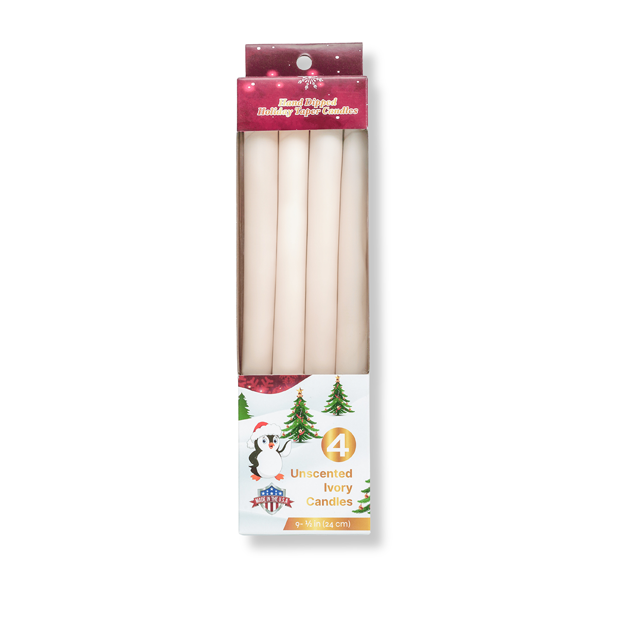 10 inch ivory taper candles