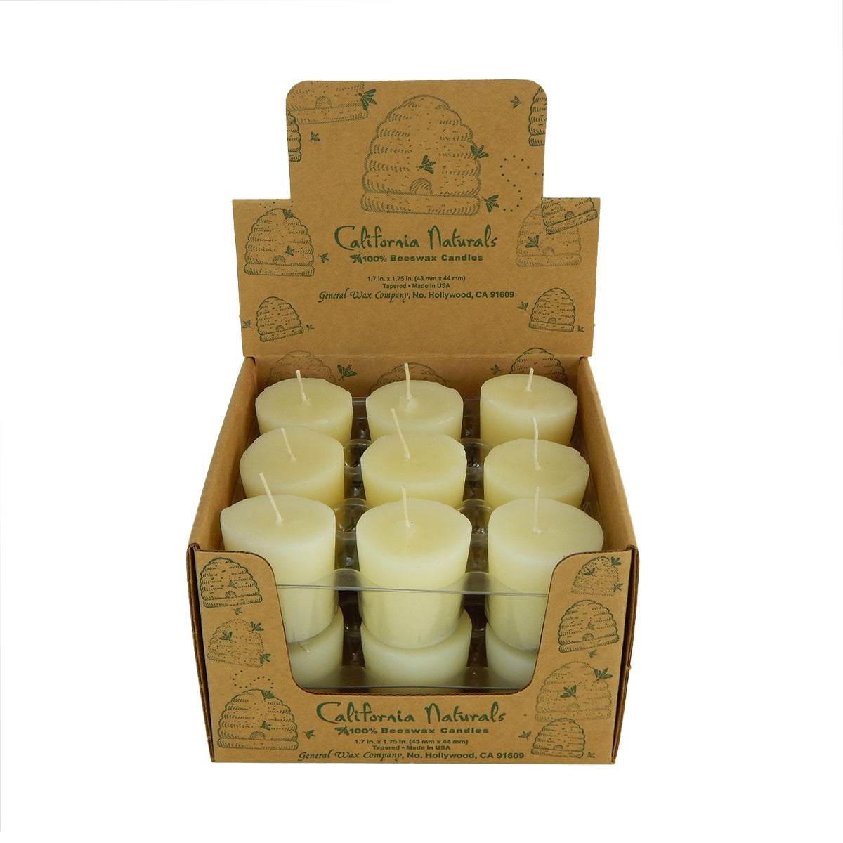 100% beeswax tapered votive candle