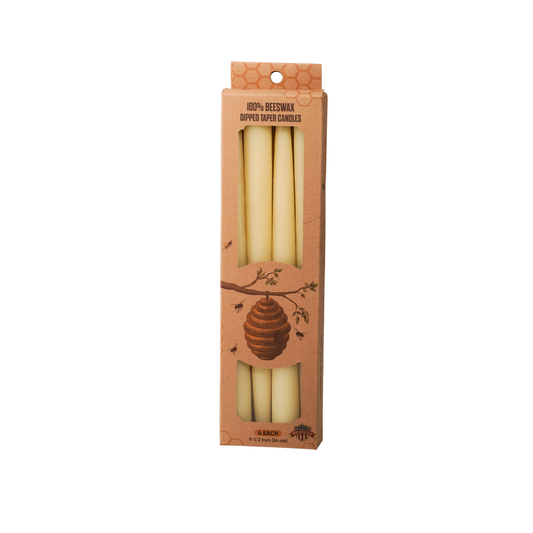 10 inch Beeswax Taper Candles