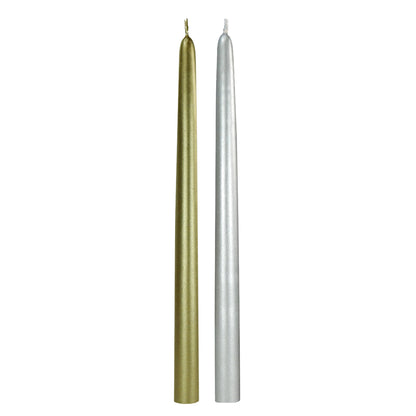 12" METALLIC TAPER CANDLES