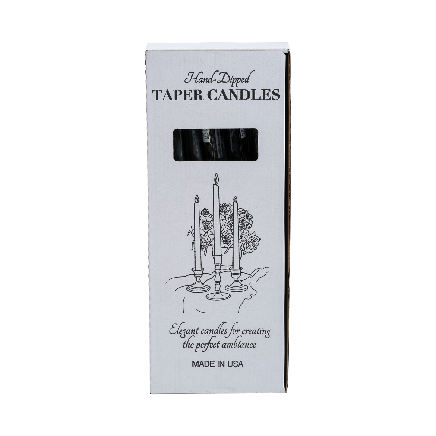 12 inch black taper candles set