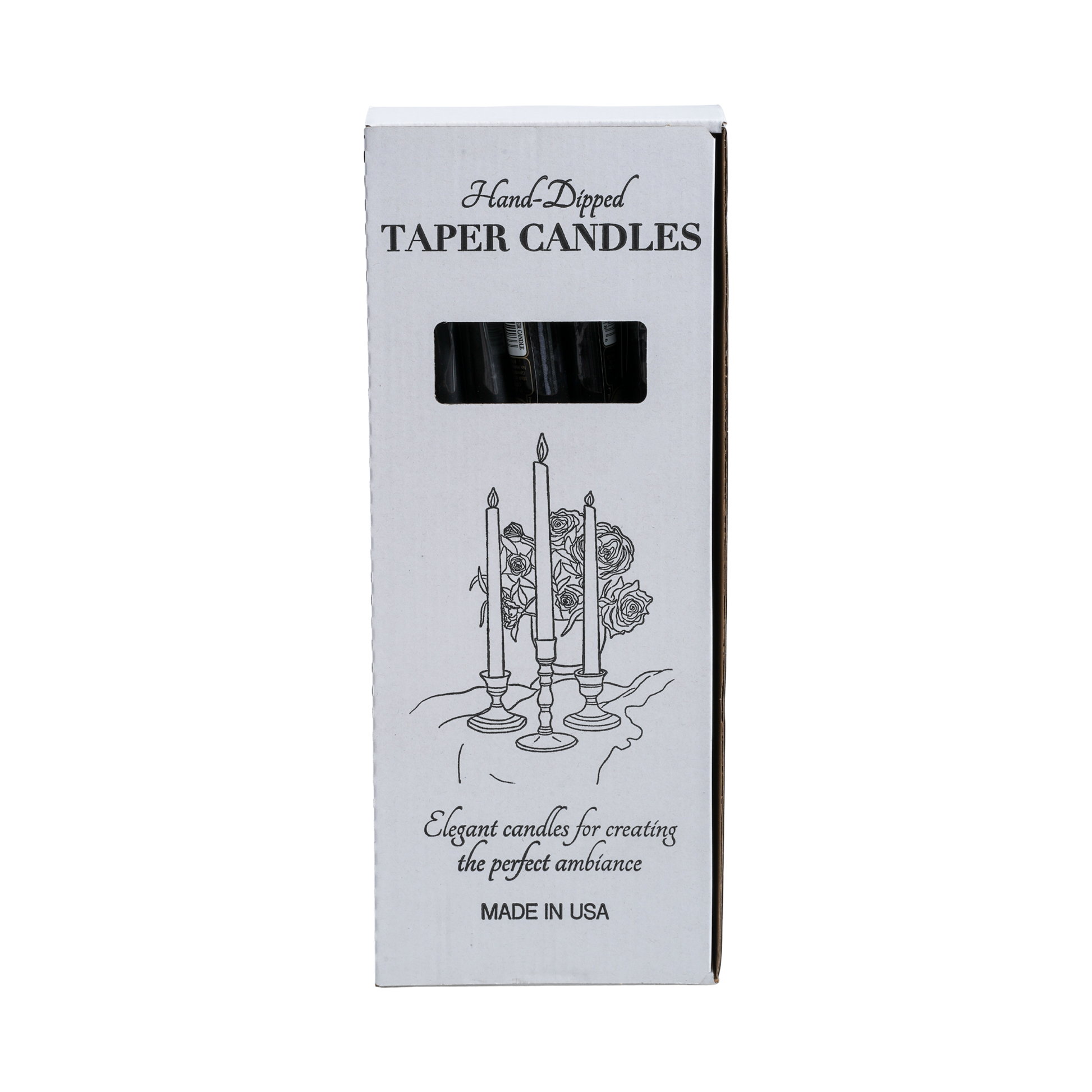 12 inch black taper candles set