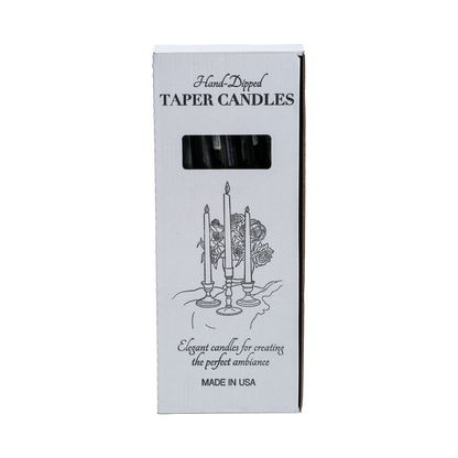 12 inch black taper candles set