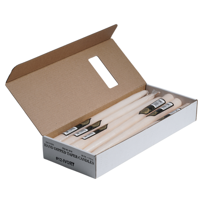 12 inch ivory taper candles set