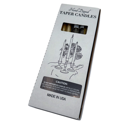 12 inch metallic gold taper candles set