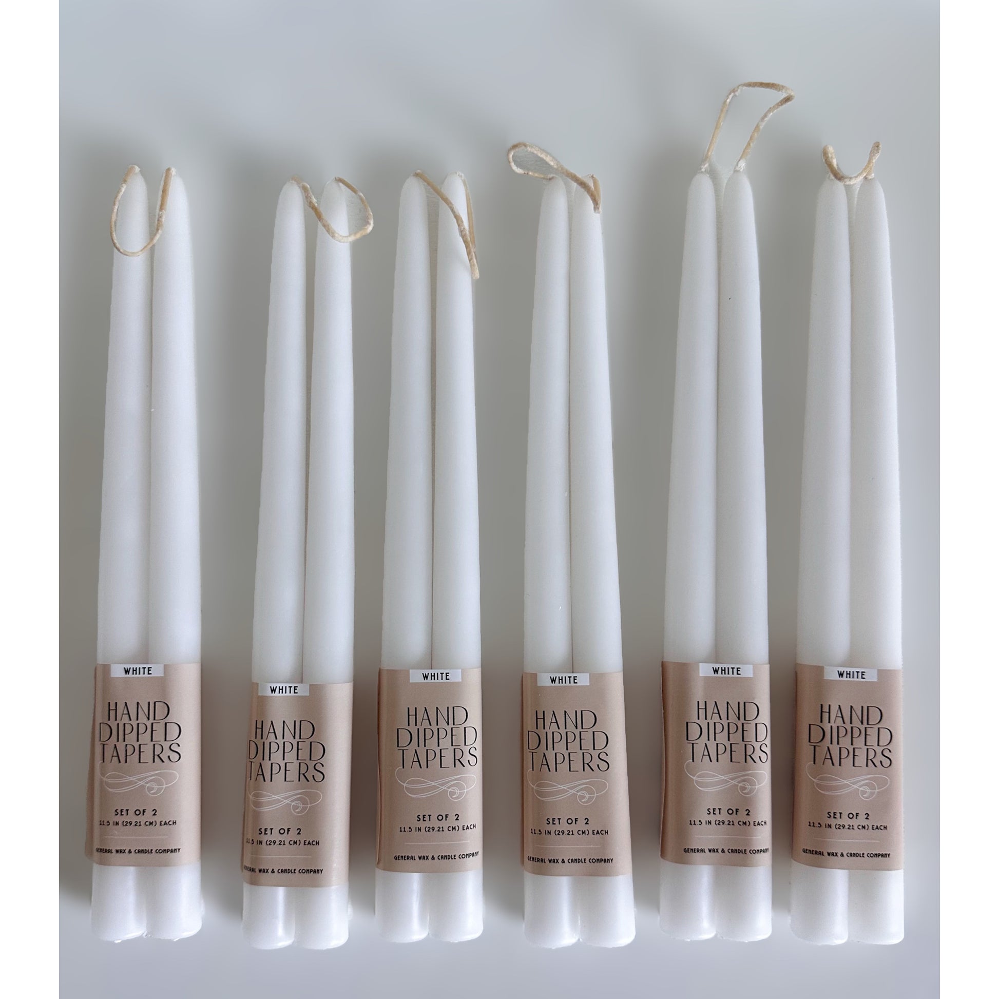 12 inch white connected wick taper candles