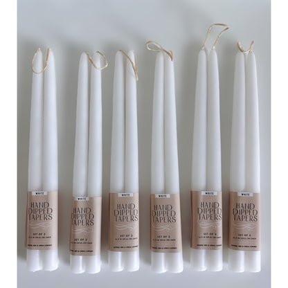 12 inch white connected wick taper candles