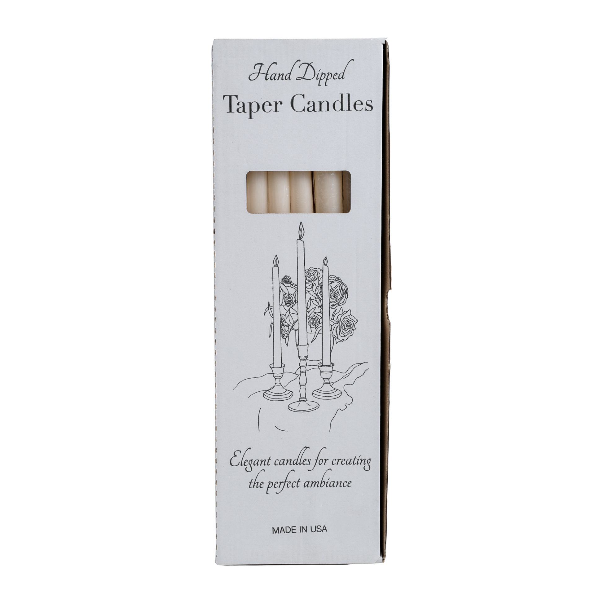 15 inch ivory taper candles set