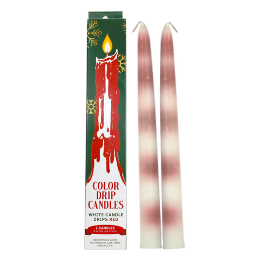 10" RED COLOR DRIP TAPER CANDLES FOR XMAS